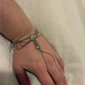 Elegant Silver Hand Chain Bracelet